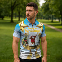 Fiji Christmas Zipper Polo Shirt Snow Globe With Fijian Santa LT05