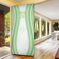 Cook Islands Rugby Custom Door Cover Kuki Tribal Pattern White Version LT05 - Polynesian Pride