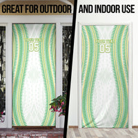 Cook Islands Rugby Custom Door Cover Kuki Tribal Pattern White Version LT05 - Polynesian Pride