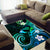 Hawaii Humuhumu Reef Triggerfish Area Rug Turquoise With Plumeria LT05 - Polynesian Pride