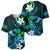 Personalised Hawaii Humuhumu Reef Triggerfish Baseball Jersey Turquoise With Plumeria LT05 - Polynesian Pride