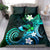 Hawaii Humuhumu Reef Triggerfish Bedding Set Turquoise With Plumeria LT05 - Polynesian Pride