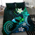 Hawaii Humuhumu Reef Triggerfish Bedding Set Turquoise With Plumeria LT05 - Polynesian Pride