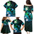 Personalised Hawaii Humuhumu Reef Triggerfish Family Matching Puletasi and Hawaiian Shirt Turquoise With Plumeria LT05 - Polynesian Pride