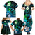 Personalised Hawaii Humuhumu Reef Triggerfish Family Matching Summer Maxi Dress and Hawaiian Shirt Turquoise With Plumeria LT05 - Polynesian Pride