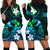 Personalised Hawaii Humuhumu Reef Triggerfish Hoodie Dress Turquoise With Plumeria LT05 - Polynesian Pride