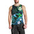 Personalised Hawaii Humuhumu Reef Triggerfish Men Tank Top Turquoise With Plumeria LT05 - Polynesian Pride