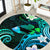 Hawaii Humuhumu Reef Triggerfish Round Carpet Turquoise With Plumeria LT05 Turquoise - Polynesian Pride