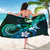 Hawaii Humuhumu Reef Triggerfish Sarong Turquoise With Plumeria LT05 - Polynesian Pride