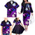 Personalised Hawaii Humuhumu Reef Triggerfish Family Matching Off Shoulder Long Sleeve Dress and Hawaiian Shirt Violet With Plumeria LT05 - Polynesian Pride