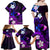 Personalised Hawaii Humuhumu Reef Triggerfish Family Matching Off Shoulder Maxi Dress and Hawaiian Shirt Violet With Plumeria LT05 - Polynesian Pride