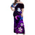 Personalised Hawaii Humuhumu Reef Triggerfish Family Matching Off Shoulder Maxi Dress and Hawaiian Shirt Violet With Plumeria LT05 Mom's Dress Violet - Polynesian Pride