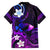 Personalised Hawaii Humuhumu Reef Triggerfish Family Matching Puletasi and Hawaiian Shirt Violet With Plumeria LT05 - Polynesian Pride