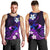 Personalised Hawaii Humuhumu Reef Triggerfish Men Tank Top Violet With Plumeria LT05 - Polynesian Pride