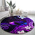 Hawaii Humuhumu Reef Triggerfish Round Carpet Violet With Plumeria LT05 - Polynesian Pride