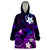 Personalised Hawaii Humuhumu Reef Triggerfish Wearable Blanket Hoodie Violet With Plumeria LT05 One Size Violet - Polynesian Pride