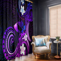 Hawaii Humuhumu Reef Triggerfish Window Curtain Violet With Plumeria LT05 - Polynesian Pride