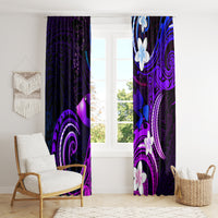 Hawaii Humuhumu Reef Triggerfish Window Curtain Violet With Plumeria LT05 - Polynesian Pride