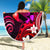 Hawaii Humuhumu Reef Triggerfish Beach Blanket Maroon With Plumeria LT05 - Polynesian Pride