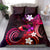 Hawaii Humuhumu Reef Triggerfish Bedding Set Maroon With Plumeria LT05 - Polynesian Pride