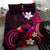 Hawaii Humuhumu Reef Triggerfish Bedding Set Maroon With Plumeria LT05 - Polynesian Pride