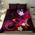 Hawaii Humuhumu Reef Triggerfish Bedding Set Maroon With Plumeria LT05 - Polynesian Pride