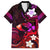 Personalised Hawaii Humuhumu Reef Triggerfish Family Matching Off Shoulder Long Sleeve Dress and Hawaiian Shirt Maroon With Plumeria LT05 Dad's Shirt - Short Sleeve Maroon - Polynesian Pride