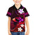 Personalised Hawaii Humuhumu Reef Triggerfish Family Matching Puletasi and Hawaiian Shirt Maroon With Plumeria LT05 Son's Shirt Maroon - Polynesian Pride