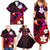 Personalised Hawaii Humuhumu Reef Triggerfish Family Matching Summer Maxi Dress and Hawaiian Shirt Maroon With Plumeria LT05 - Polynesian Pride