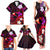 Personalised Hawaii Humuhumu Reef Triggerfish Family Matching Tank Maxi Dress and Hawaiian Shirt Maroon With Plumeria LT05 - Polynesian Pride