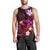 Personalised Hawaii Humuhumu Reef Triggerfish Men Tank Top Maroon With Plumeria LT05 - Polynesian Pride