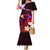 Personalised Hawaii Humuhumu Reef Triggerfish Mermaid Dress Maroon With Plumeria LT05 Women Maroon - Polynesian Pride