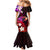 Personalised Hawaii Humuhumu Reef Triggerfish Mermaid Dress Maroon With Plumeria LT05 - Polynesian Pride