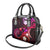 Hawaii Humuhumu Reef Triggerfish Shoulder Handbag Maroon With Plumeria LT05 - Polynesian Pride