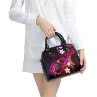 Hawaii Humuhumu Reef Triggerfish Shoulder Handbag Maroon With Plumeria LT05 - Polynesian Pride