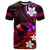 Personalised Hawaii Humuhumu Reef Triggerfish T Shirt Maroon With Plumeria LT05 Maroon - Polynesian Pride