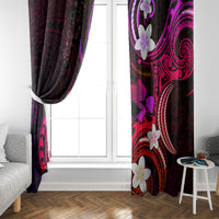 Hawaii Humuhumu Reef Triggerfish Window Curtain Maroon With Plumeria LT05 - Polynesian Pride