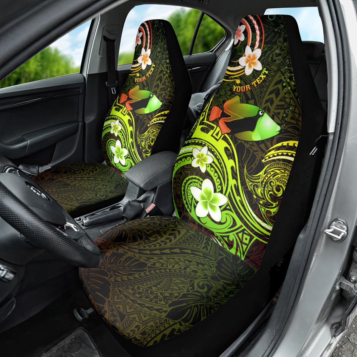Personalised Hawaii Humuhumu Reef Triggerfish Car Seat Cover Reggae With Plumeria LT05 - Polynesian Pride