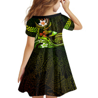 Personalised Hawaii Humuhumu Reef Triggerfish Family Matching Long Sleeve Bodycon Dress and Hawaiian Shirt Reggae With Plumeria LT05 - Polynesian Pride