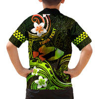 Personalised Hawaii Humuhumu Reef Triggerfish Family Matching Tank Maxi Dress and Hawaiian Shirt Reggae With Plumeria LT05 - Polynesian Pride