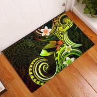 Hawaii Humuhumu Reef Triggerfish Rubber Doormat Reggae With Plumeria LT05 Reggae - Polynesian Pride