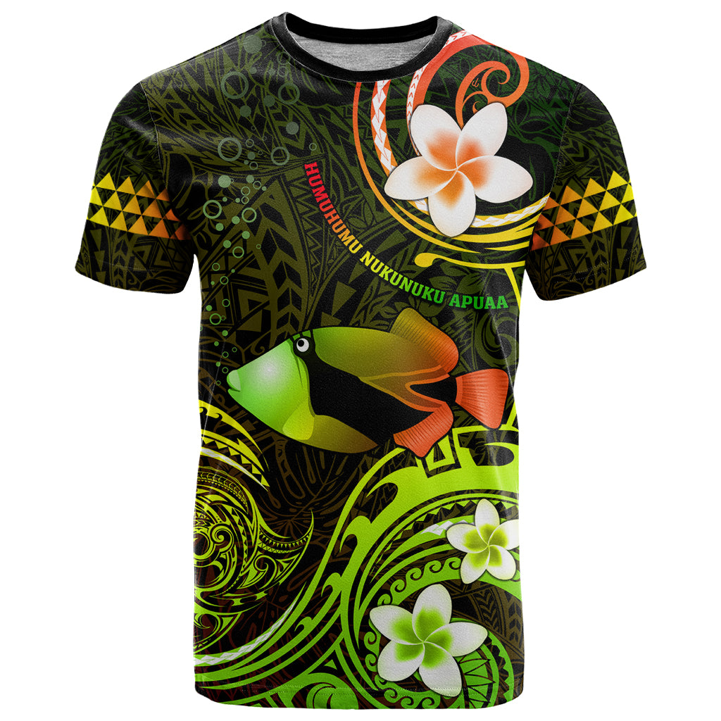 Personalised Hawaii Humuhumu Reef Triggerfish T Shirt Reggae With Plumeria LT05 Reggae - Polynesian Pride