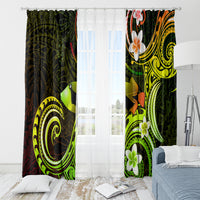 Hawaii Humuhumu Reef Triggerfish Window Curtain Reggae With Plumeria LT05 - Polynesian Pride