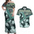 Hawaii Plant Kalo Couples Matching Off Shoulder Maxi Dress and Hawaiian Shirt Hawaiian Tapa Pattern LT05 Green - Polynesian Pride