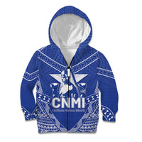Northern Mariana Islands Kid Hoodie Chamorro Warrior Tribal Pattern