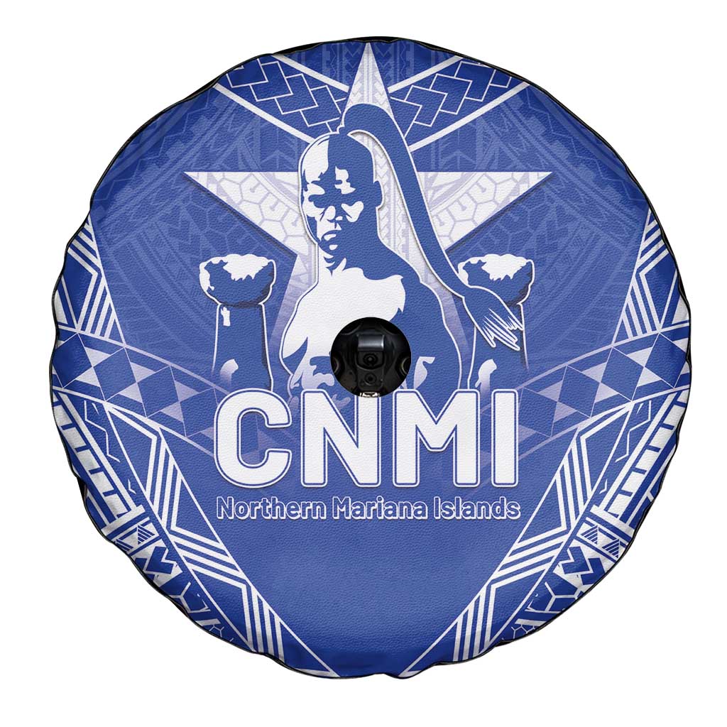 Northern Mariana Islands Spare Tire Cover Chamorro Warrior Tribal Pattern