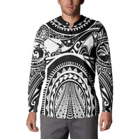 Polynesia Maui Tattoo Inspired Button Sweatshirt Black Version LT05 - Polynesian Pride