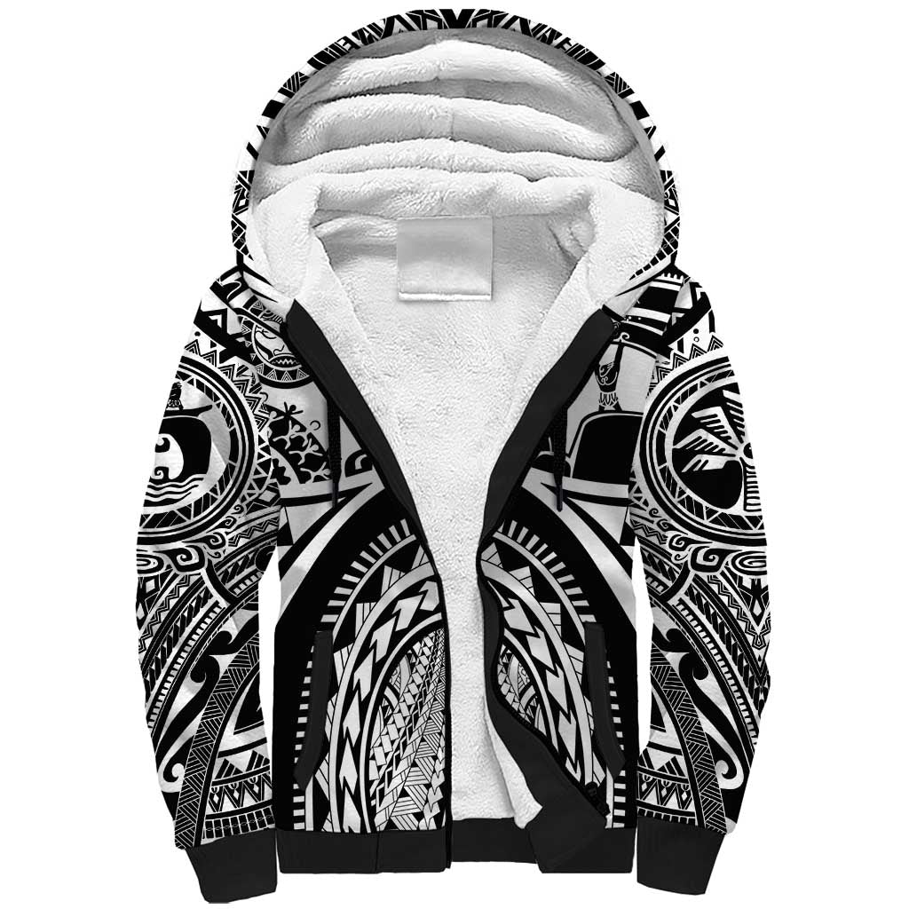 Polynesia Maui Tattoo Inspired Sherpa Hoodie Black Version LT05 Unisex Black - Polynesian Pride