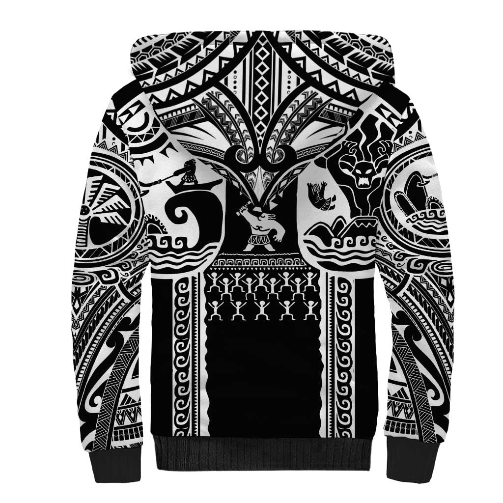 Polynesia Maui Tattoo Inspired Sherpa Hoodie Black Version LT05 - Polynesian Pride