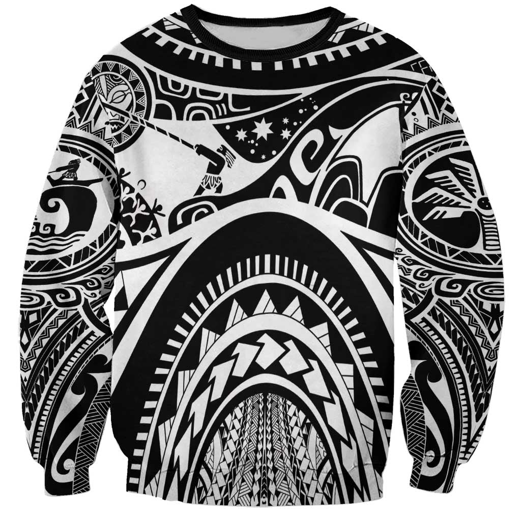 Polynesia Maui Tattoo Inspired Sweatshirt Black Version LT05 Unisex Black - Polynesian Pride